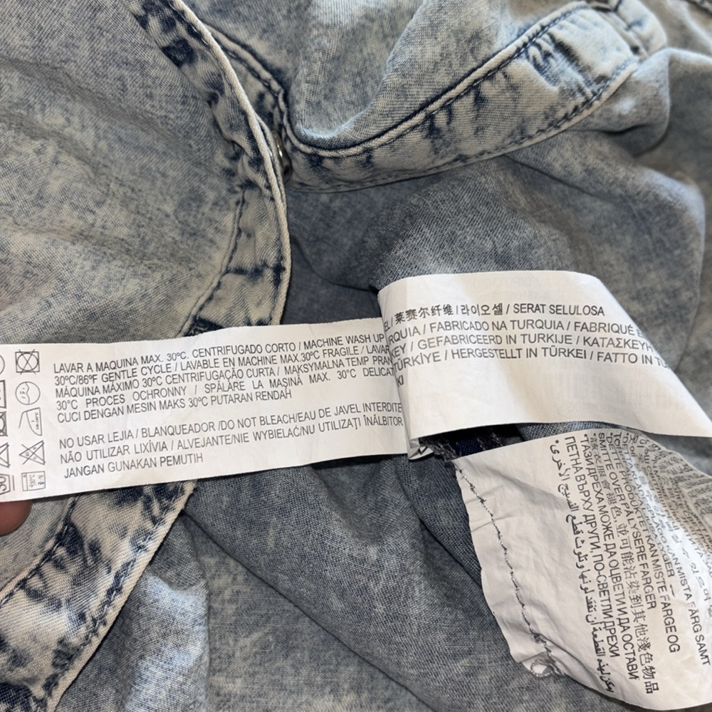 Pull&Bear Button Front Collared Denim Lightweight… - image 8